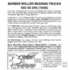 Barber Roller Bearing Trucks Pr