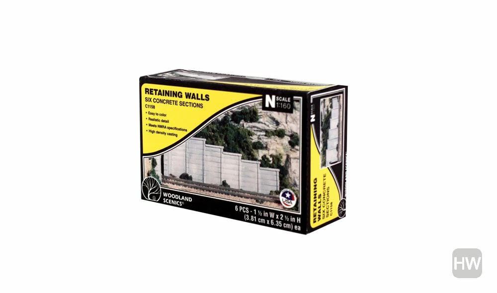Woodland Scenics Retaining Walls Concrete 6pc - Image 2